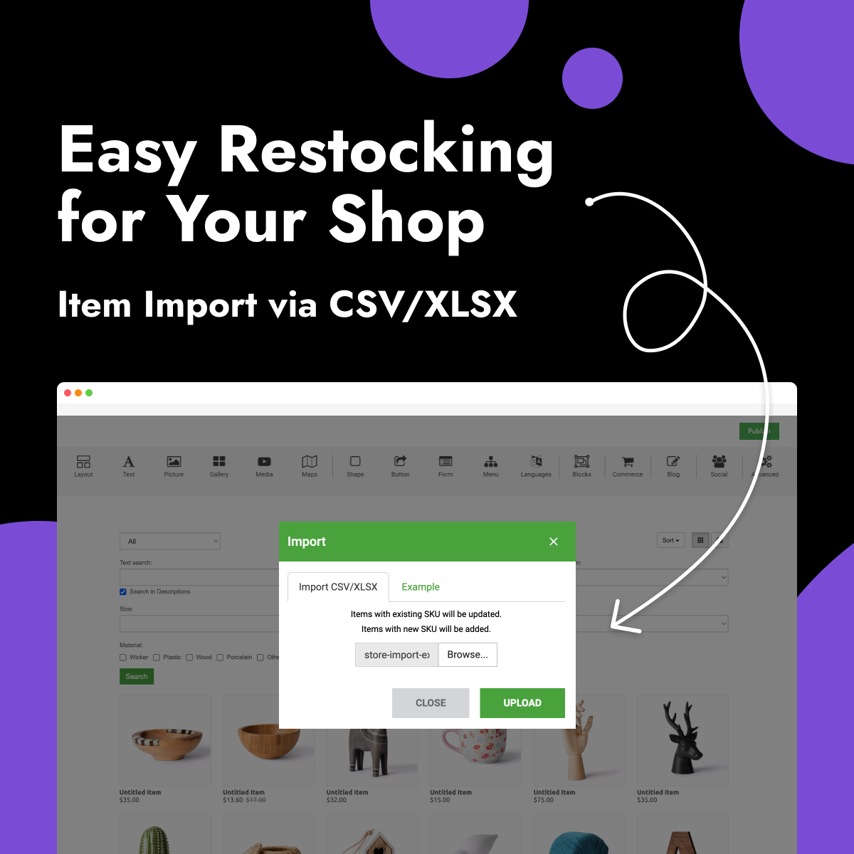 Importar productos a la tienda